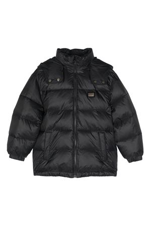 giubbotto in poliammide nero DOLCE E GABBANA KIDS | L4JB6FG7KZ9N0000